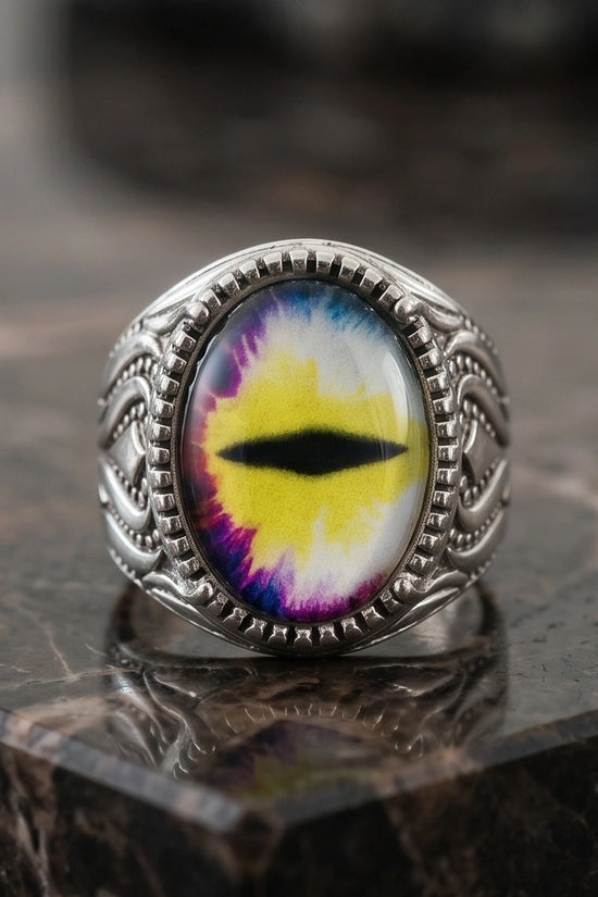 Vintage Sterling Silver Prism Dragon's Eye Ring