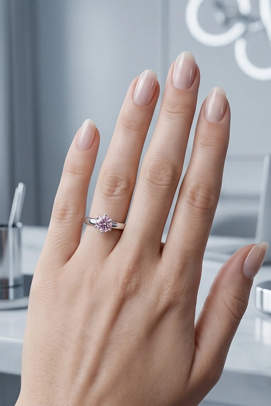 Sterling Silver Classic Round-Cut Pink Sapphire Solitaire Ring
