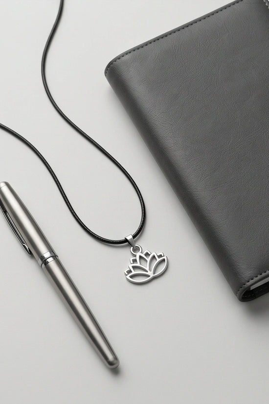 The Pure Spirit: Half-Bloom Minimalist Lotus Pendant Necklace
