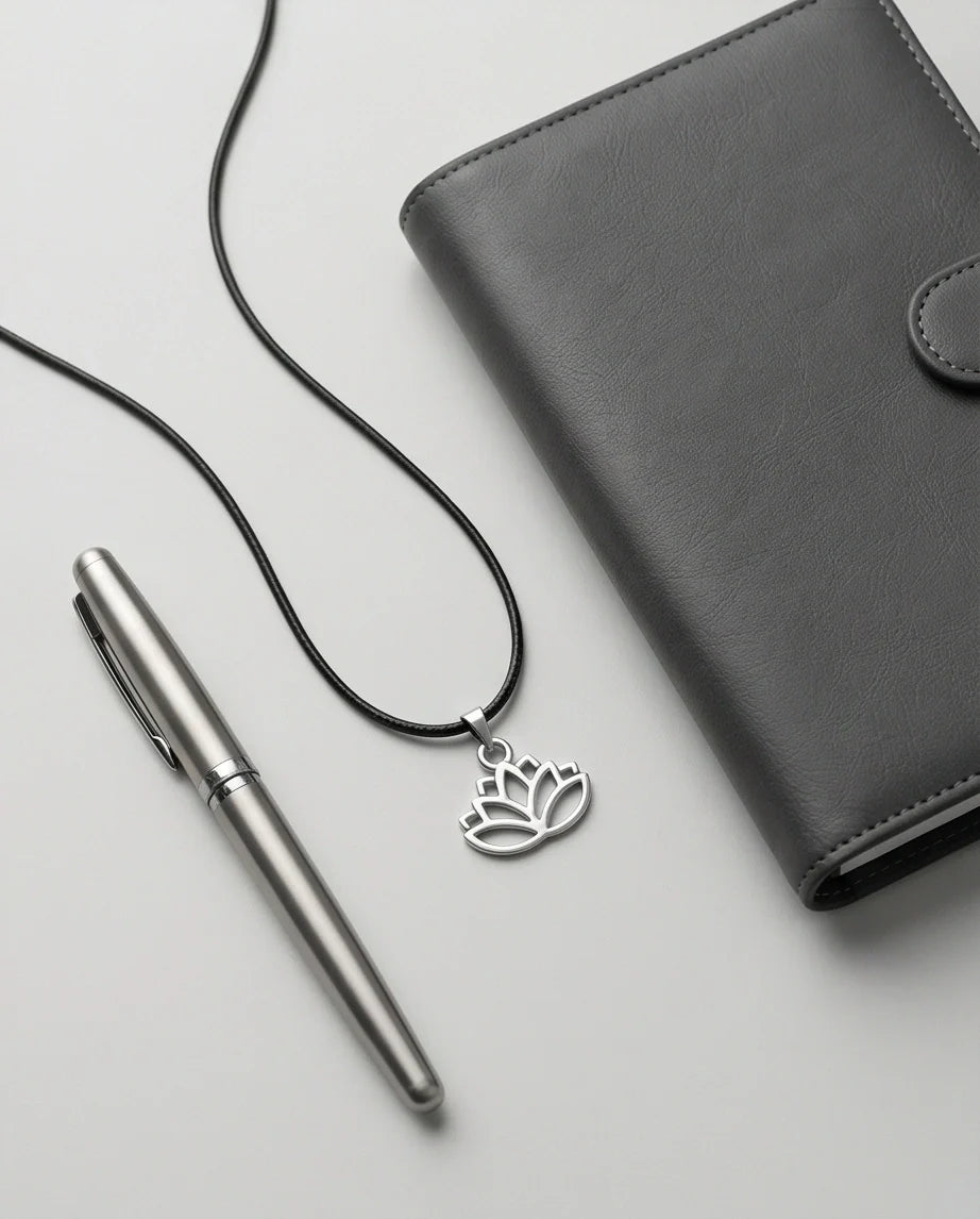 The Pure Spirit: Half-Bloom Minimalist Lotus Pendant Necklace