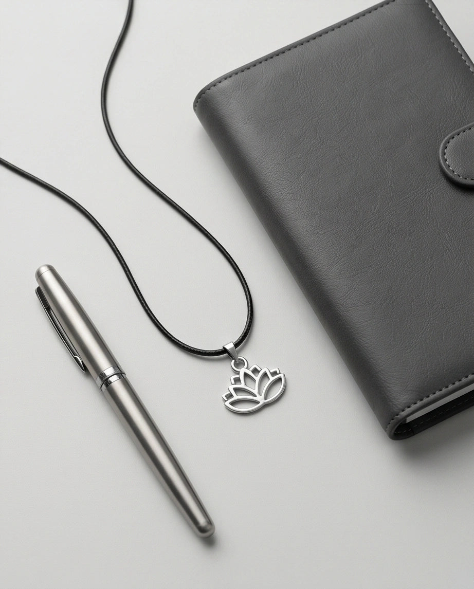 The Pure Spirit: Half-Bloom Minimalist Lotus Pendant Necklace