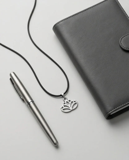 The Pure Spirit: Half-Bloom Minimalist Lotus Pendant Necklace