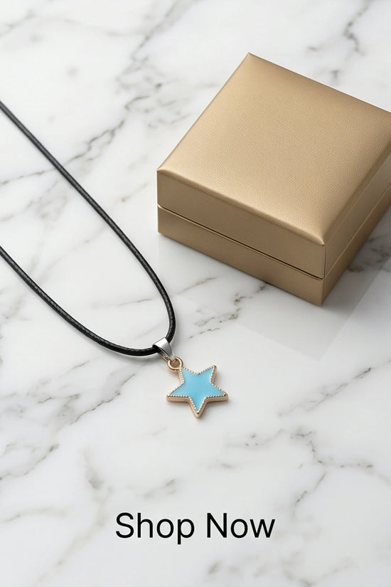 Gold and Turquoise Beaded Star Necklace