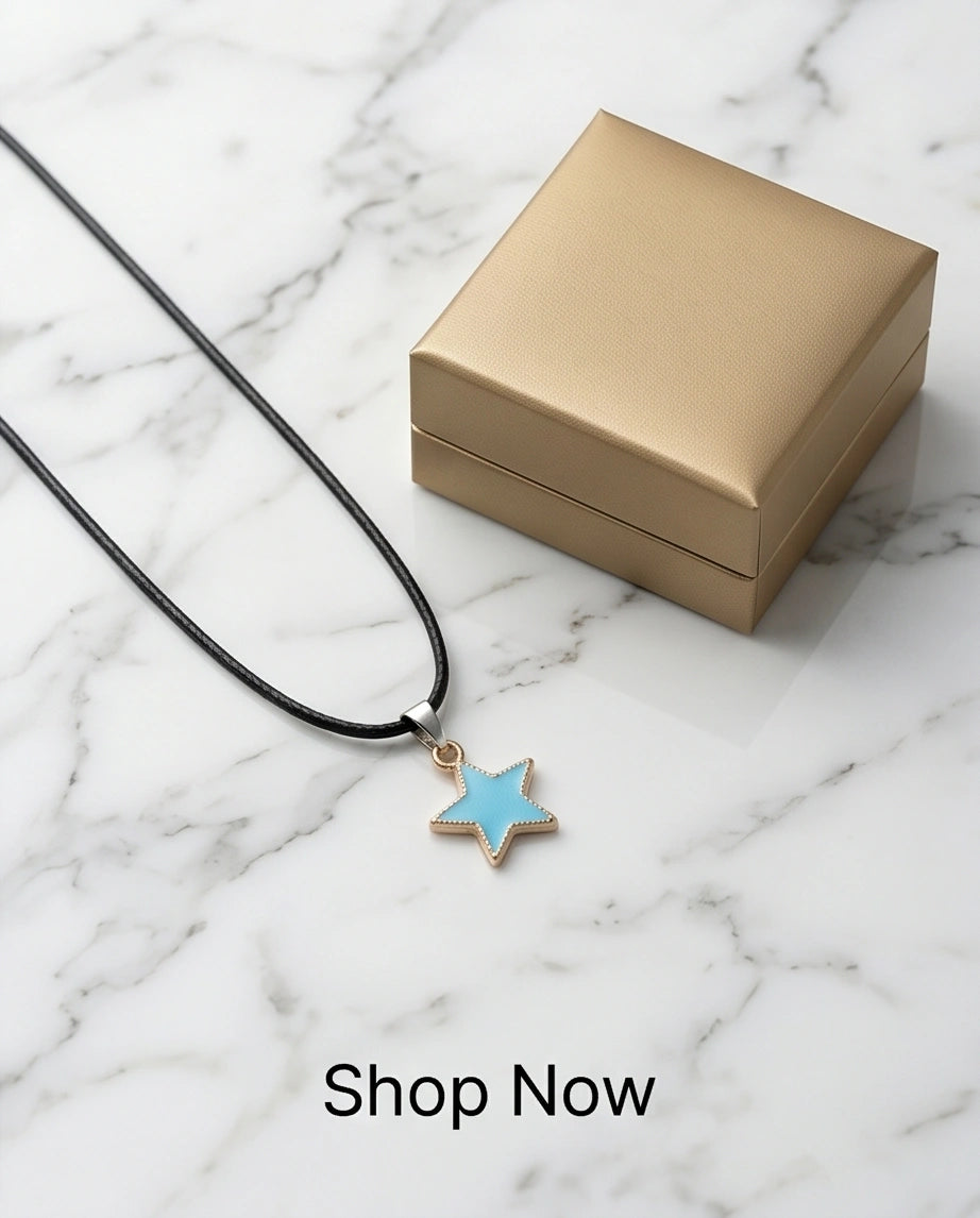 Gold and Turquoise Beaded Star Necklace