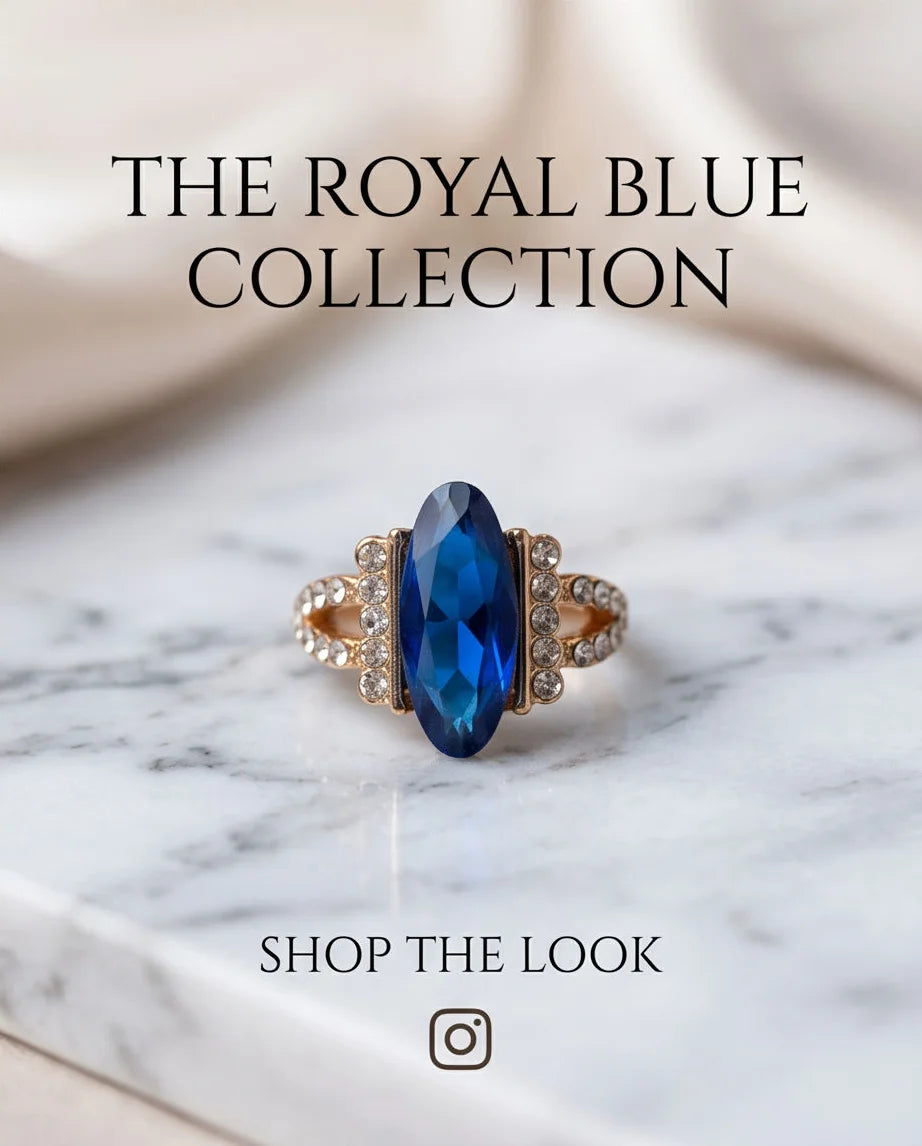 Gold Marquise Sapphire Vintage Ring