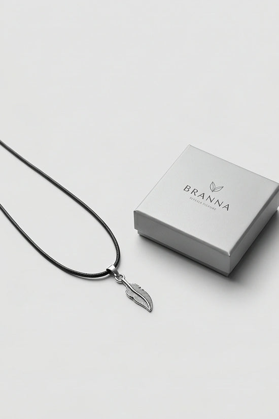 Silver Minimalist Plume Feather Necklace