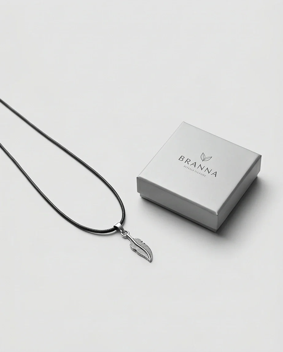 Silver Minimalist Plume Feather Necklace
