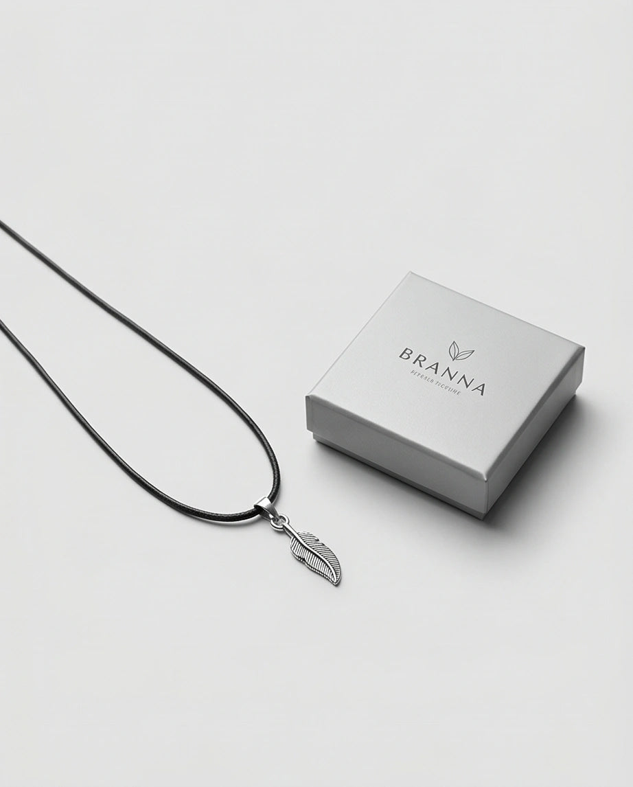 Silver Minimalist Plume Feather Necklace