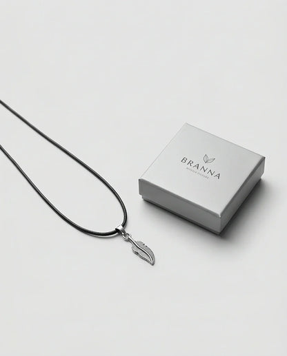 Silver Minimalist Plume Feather Necklace