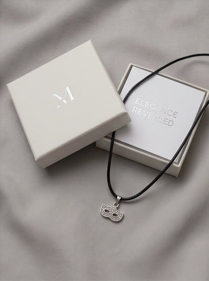 Silver Masquerade Mask Pendant Necklace