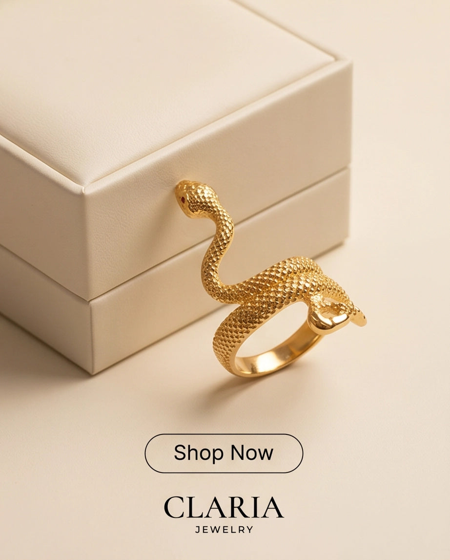 Gold Textured Serpent Wrap Ring