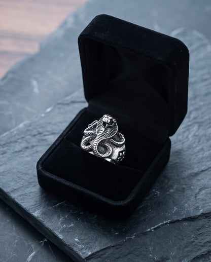 Coiled Cobra Sculpted Statement Ring
