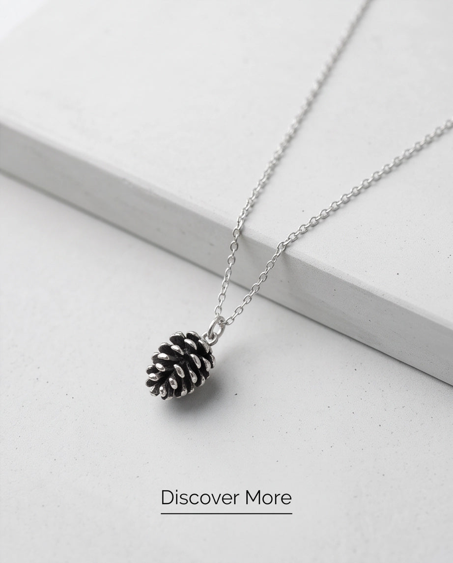 Antique Silver Pinecone Pendant Chain Necklace