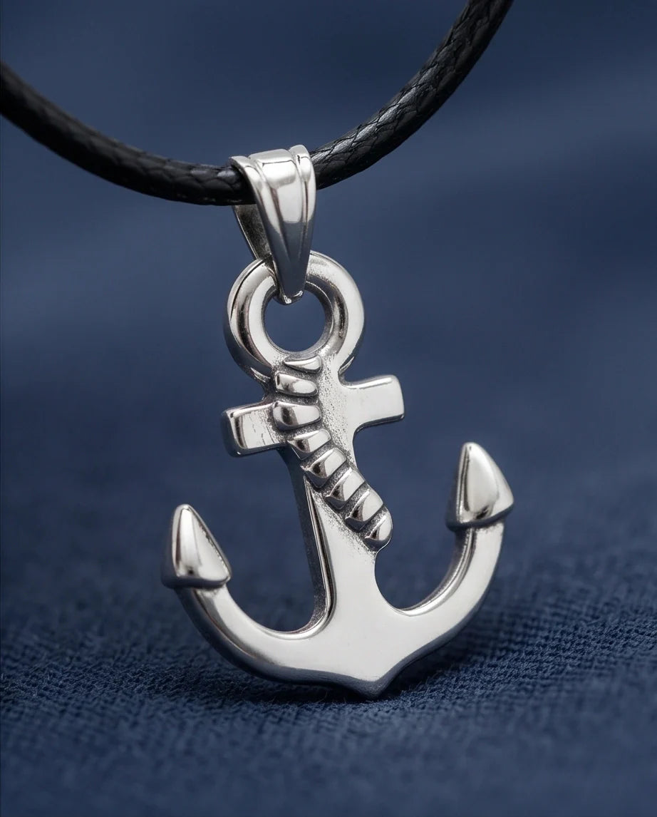 The Sailor’s Pride Polished Anchor Necklace