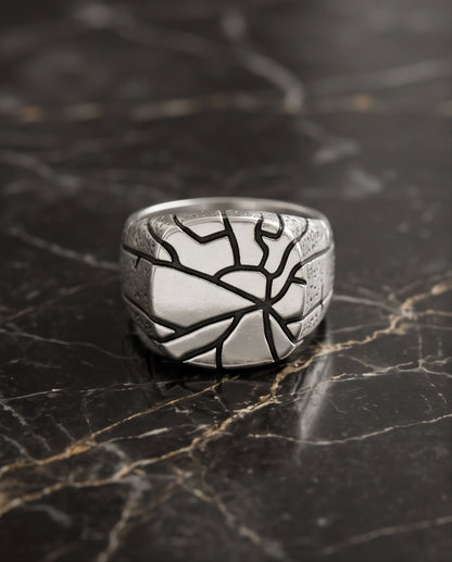 Shattered Earth Cracked Signet Ring