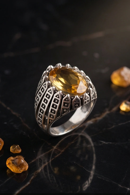 Imperial Citrine Citadel Silver Ring