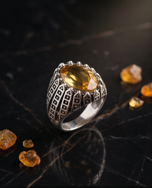Imperial Citrine Citadel Silver Ring