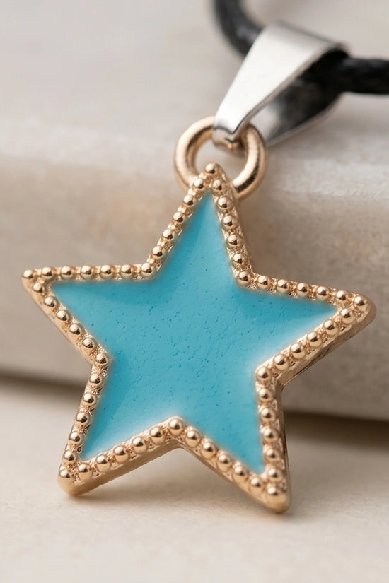 Gold and Turquoise Beaded Star Necklace
