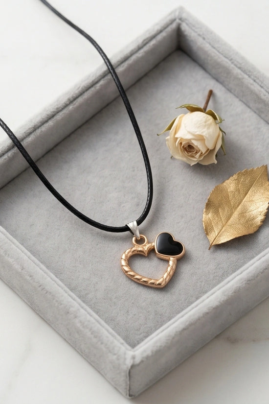 Gold Twisted Double Heart Necklace