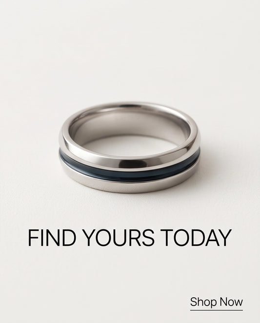 Dual-Tone Inlaid Channel Silver Band