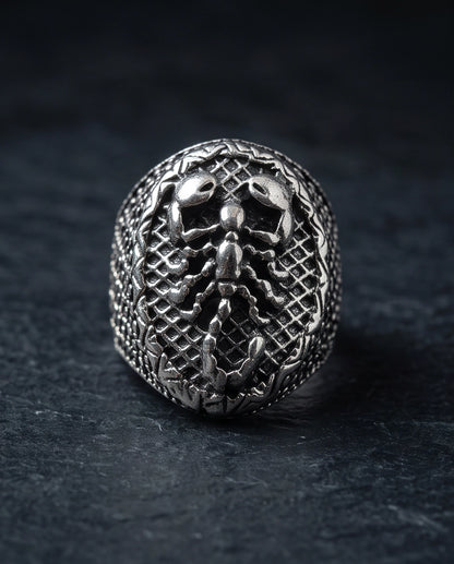 Arachnid Lattice Filigree Silver Ring