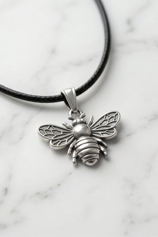 Silver Dainty Honeybee Pendant Necklace