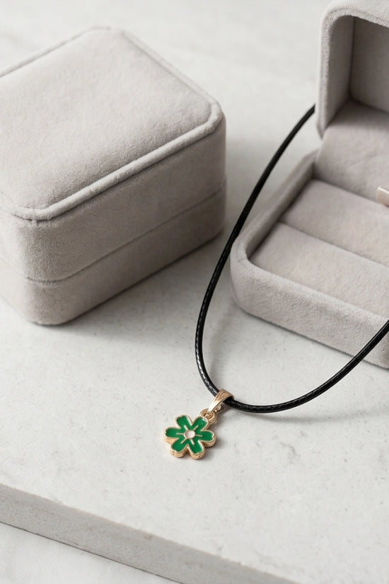 Gold and Green Honeybee Pendant Necklace
