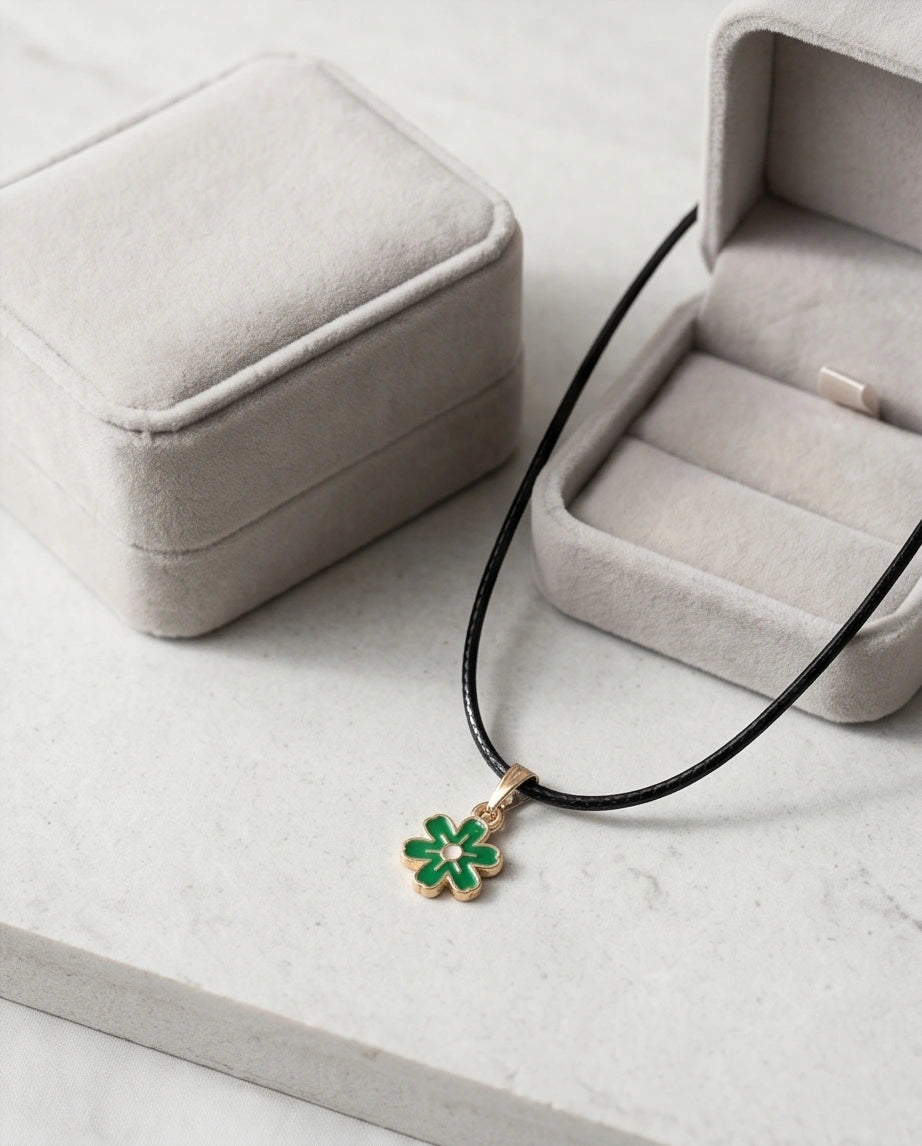 Gold and Green Honeybee Pendant Necklace
