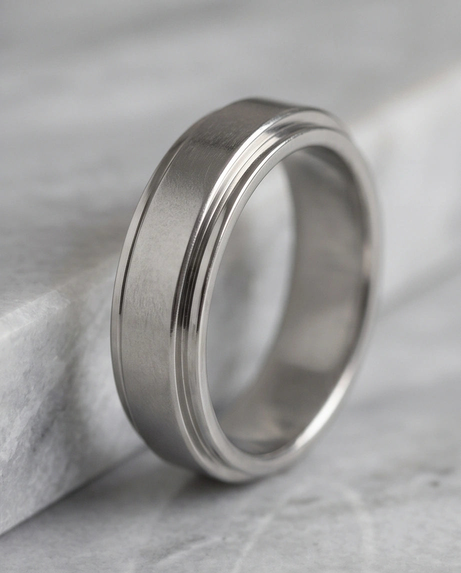 Classic Silver Matte Base Spinner Ring