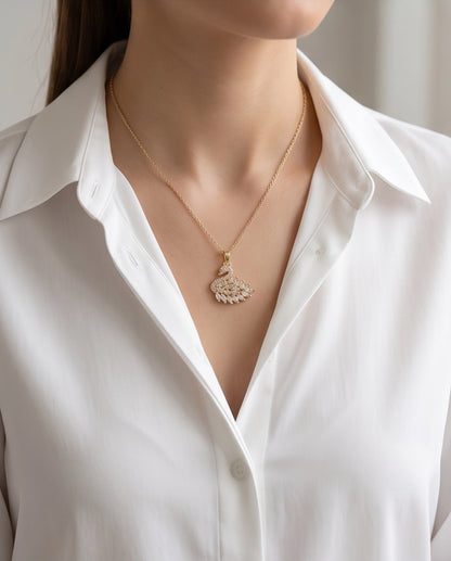 Gold Crystal Swan Necklace