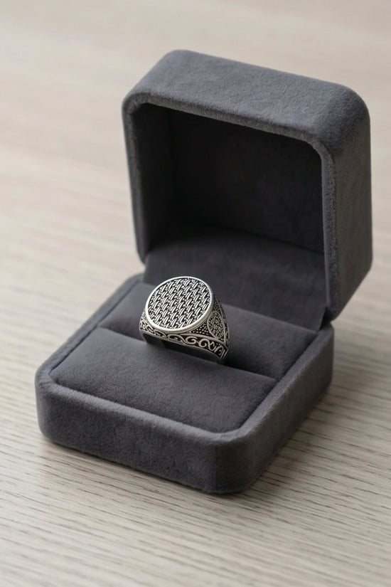 Vintage Sterling Silver Woven Basketweave Signet Ring