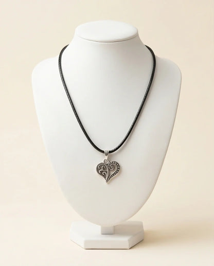 Silver Filigree Heart Pendant Necklace