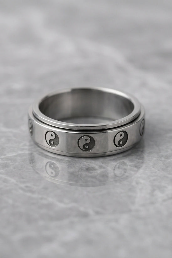 Silver Yin Yang Balance Spinner Ring