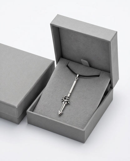 Spiked Crescent Spearhead Pendant Necklace