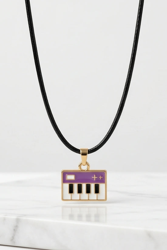Gold and Purple Piano Synthesizer Necklace