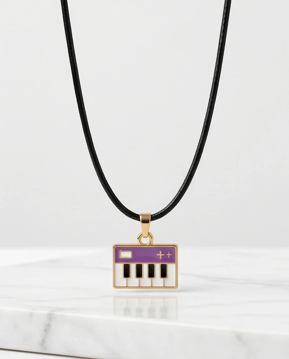 Gold and Purple Piano Synthesizer Necklace