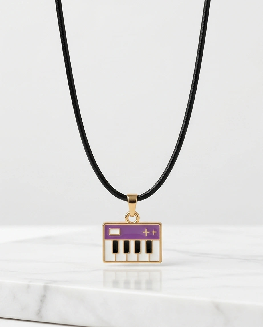 Gold and Purple Piano Synthesizer Necklace
