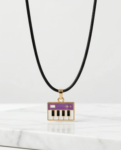 Gold and Purple Piano Synthesizer Necklace