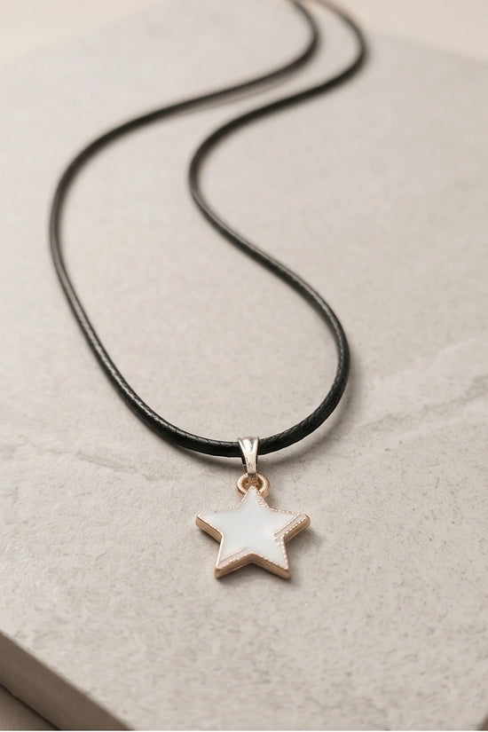 Gold and White Minimalist Star Necklace