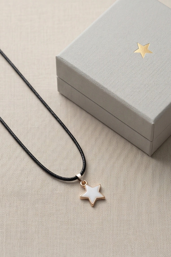 Gold and White Minimalist Star Necklace