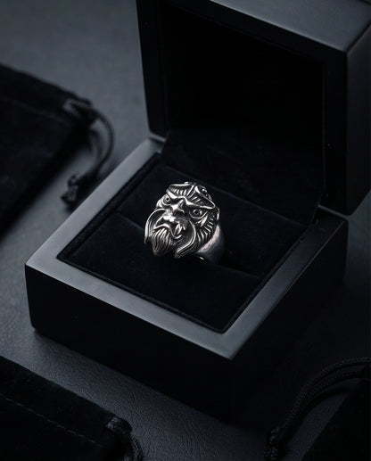Celestial Sunburst Guardian Lion Ring