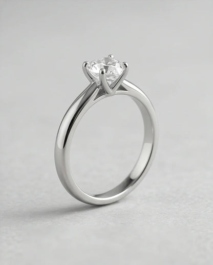 Sterling Silver Heart-Cut Moissanite Solitaire Ring
