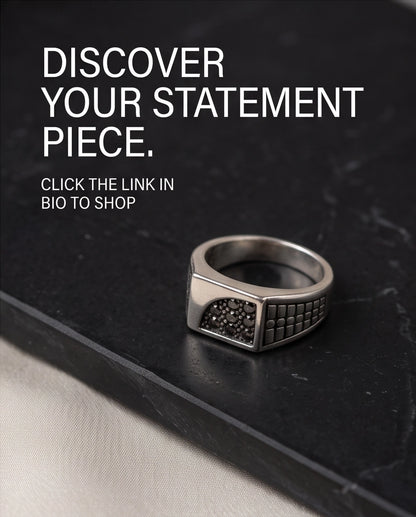 Garnet Micro-Pavé Geometric Segment Band Silver Ring