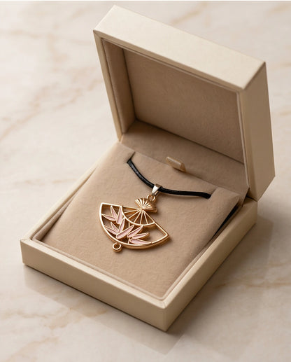 Blush Pink Fan Pendant Necklace