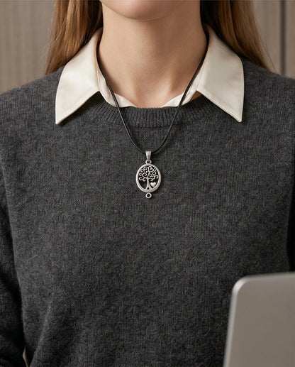 The Loving Roots: Whimsical Tree of Life & Heart Pendant Necklace