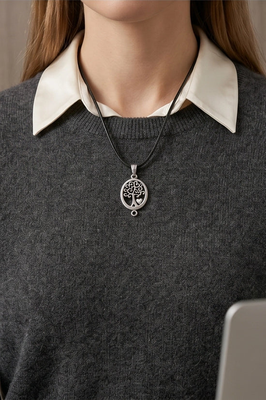 The Loving Roots: Whimsical Tree of Life & Heart Pendant Necklace