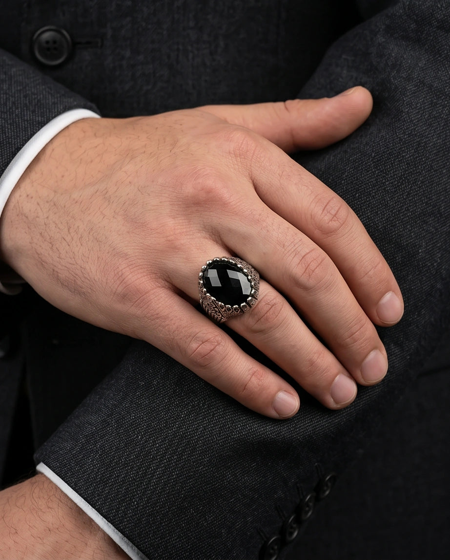 Imperial Onyx Fortress Signet Ring