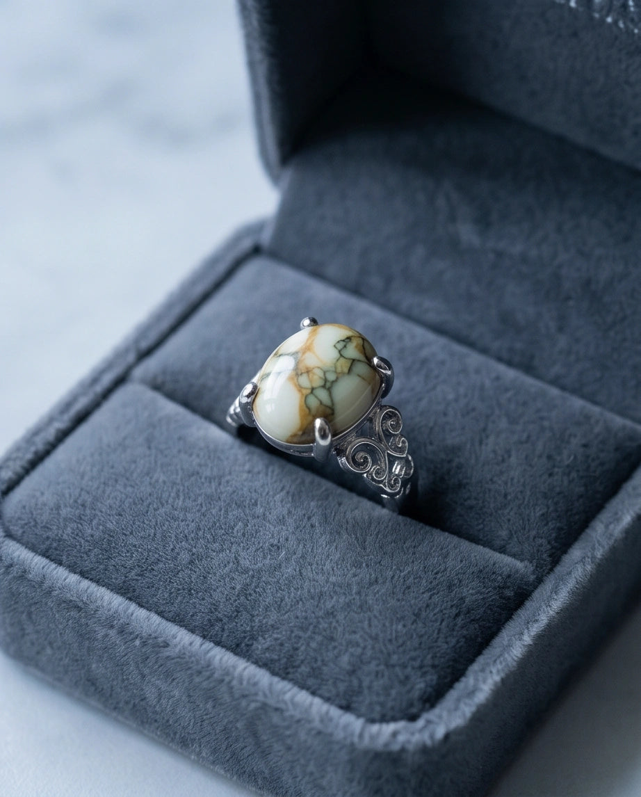 Vintage Filigree Wildstone Ring