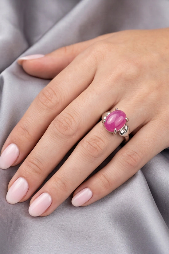 Magenta Majesty Sculpted Statement Ring