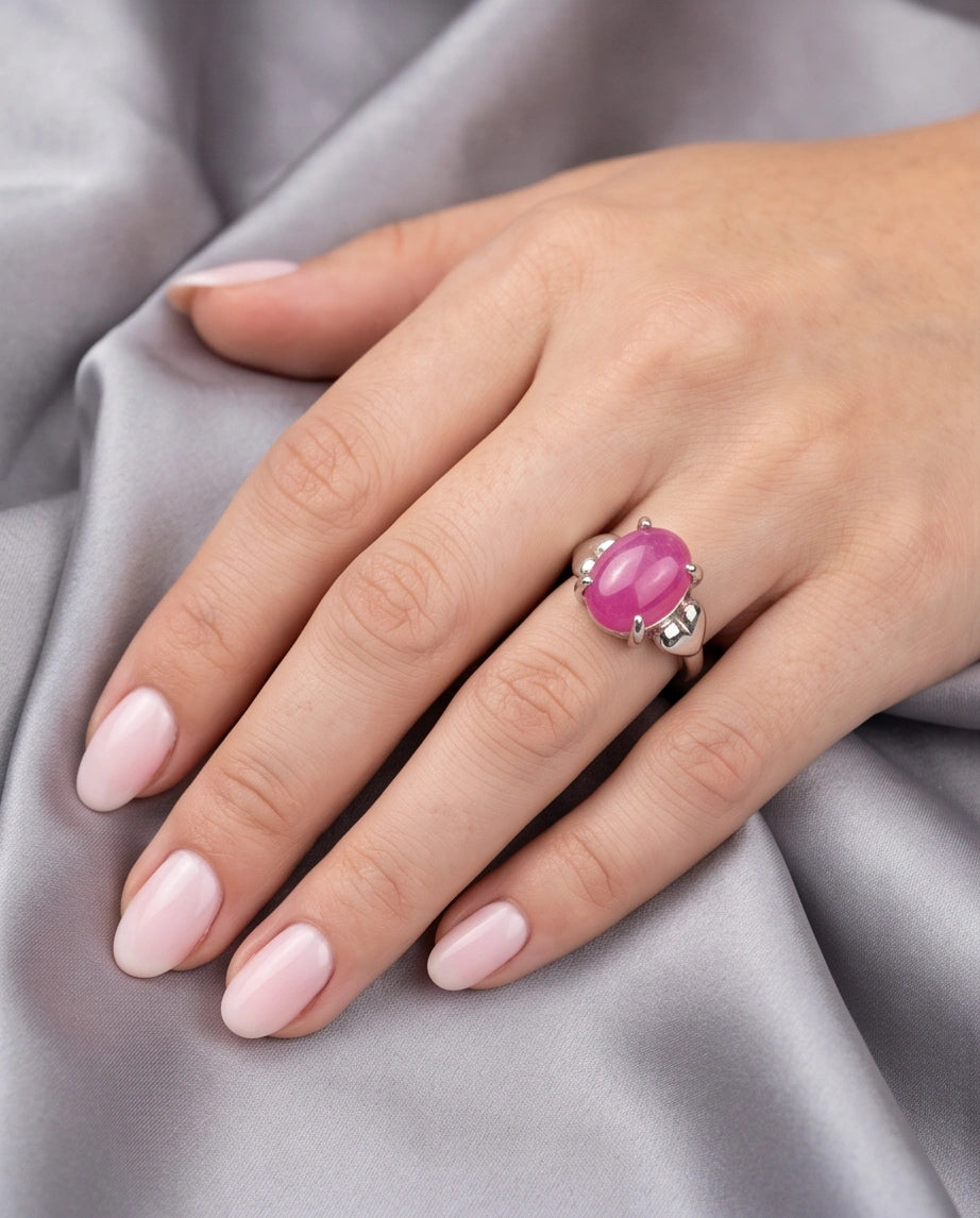 Magenta Majesty Sculpted Statement Ring
